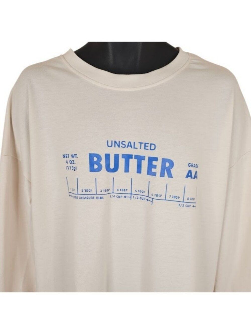 Unsalted Butter Shirt Mens Size 2XL Cream Baker Baking Snack Tee